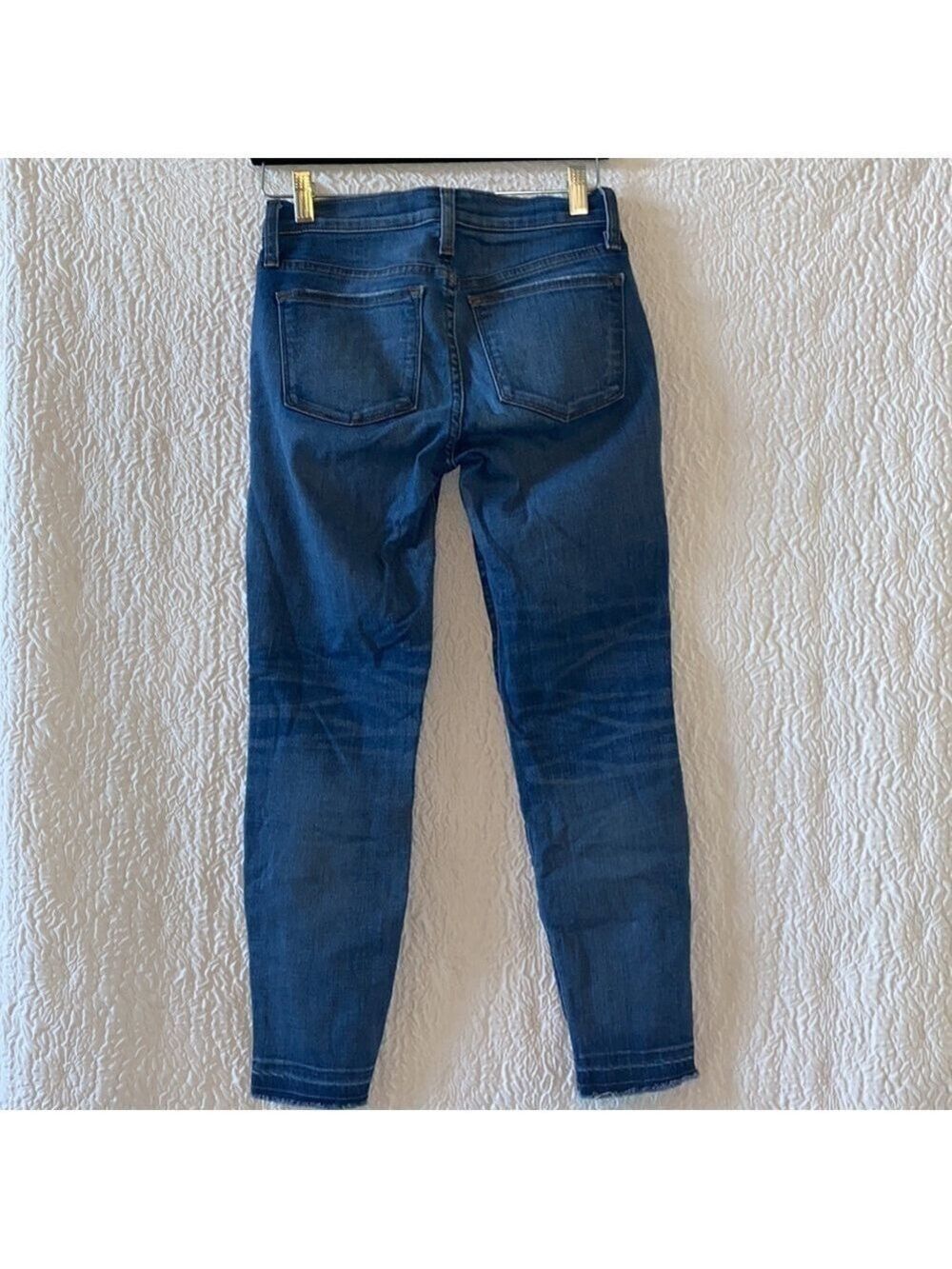 J. Crew 8" Toothpick Raw Drop Hem Distressed Skinny Low-Rise Jeans - Picture 5 of 12